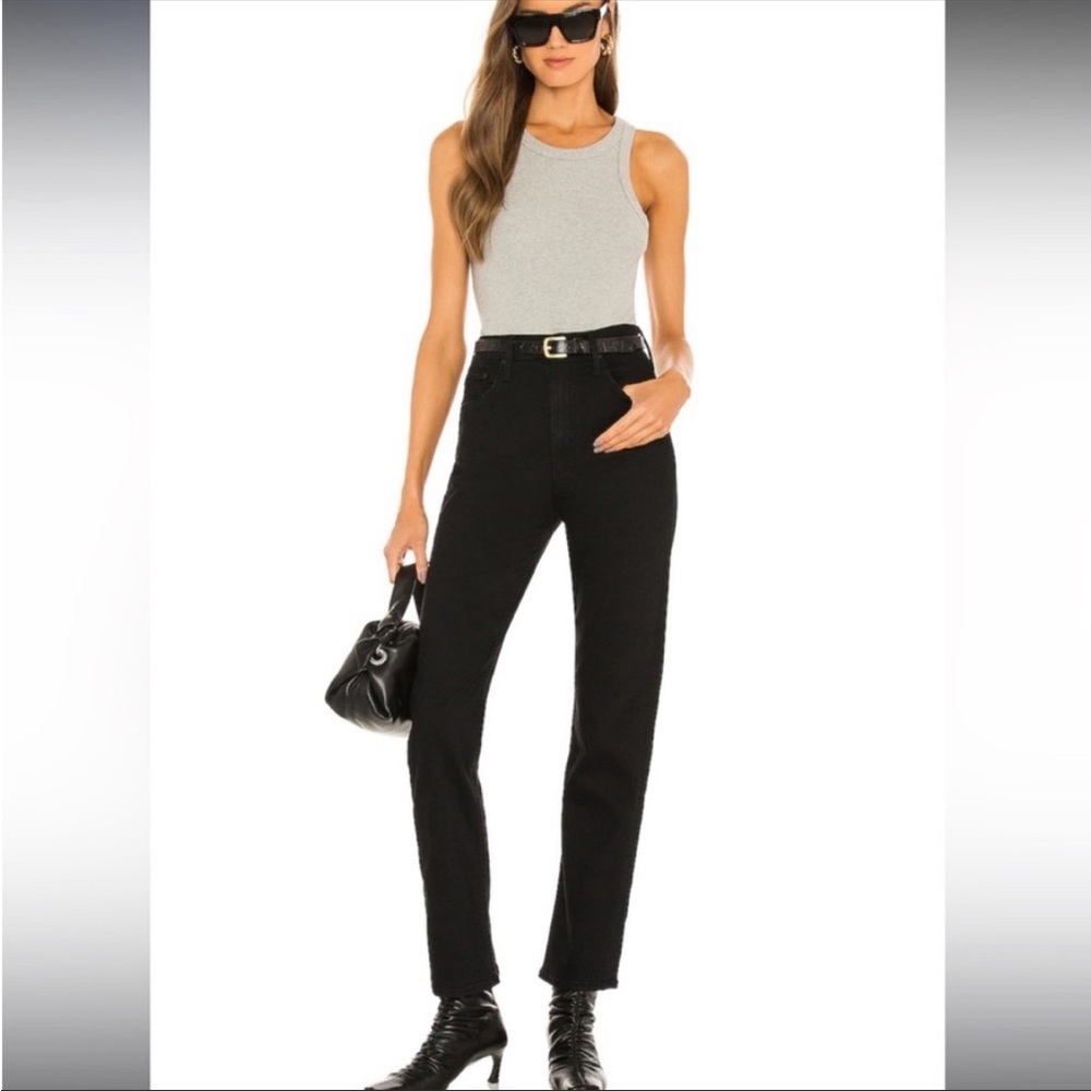 NEW Mother High Waisted Rider Ankle Jeans Black Size 26